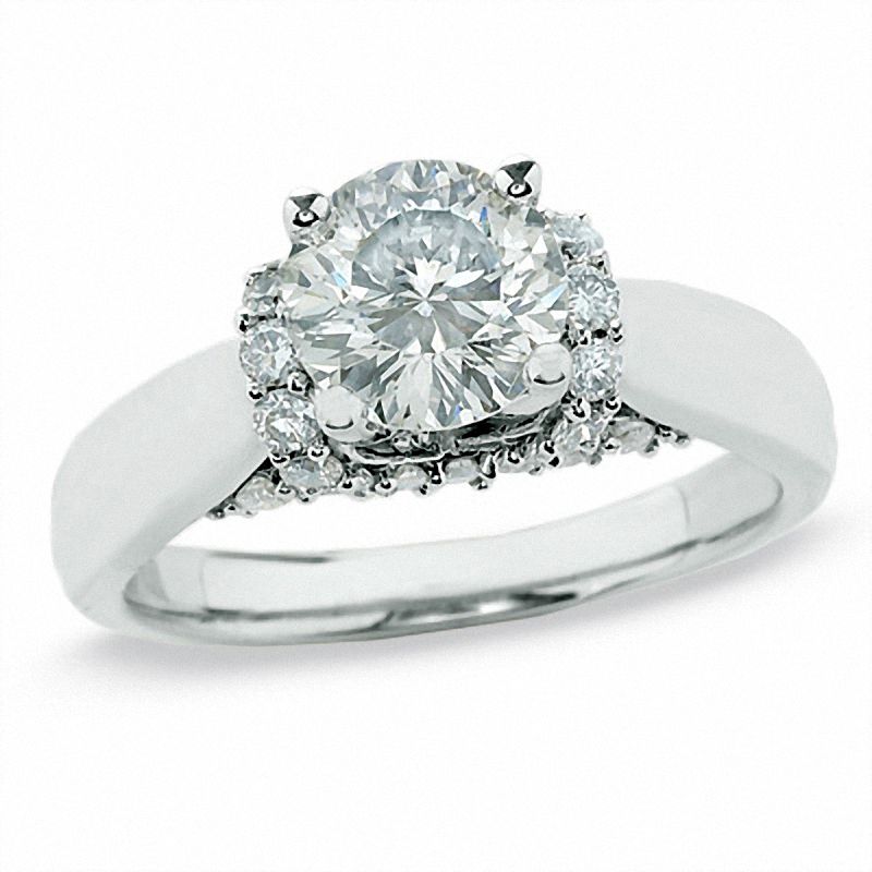 Main Image 1 of Celebration Lux® 1-3/4 CT. T.W. Certified Diamond Ring in 18K White Gold (I/SI2)