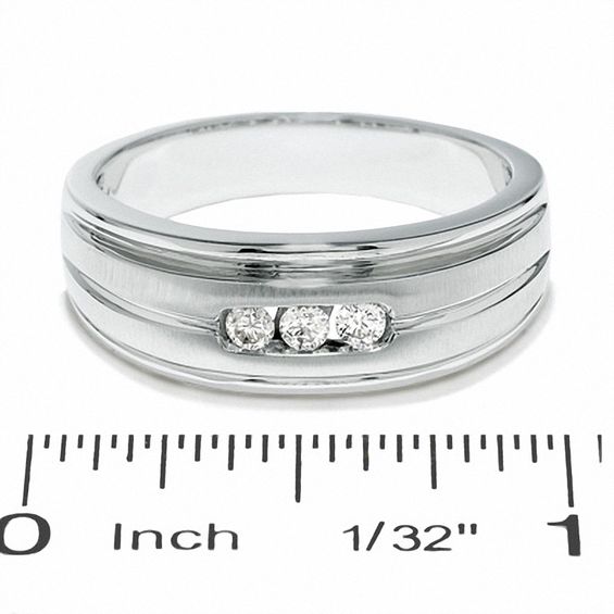 1/5 CT. T.w. Diamond Three Stone Band in 14K White Gold