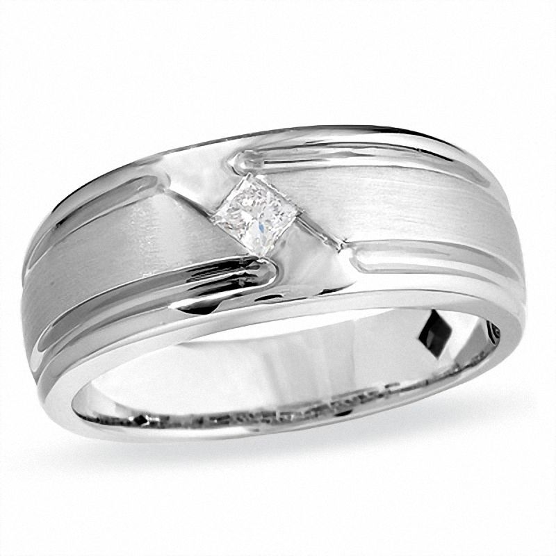 Main Image 1 of 1/5 CT. T.W. Square-Cut Diamond Kite Band in 14K White Gold