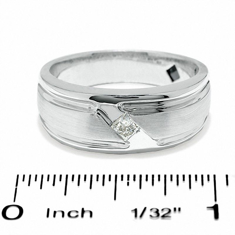 Main Image 2 of 1/5 CT. T.W. Square-Cut Diamond Kite Band in 14K White Gold
