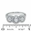 Thumbnail Image 3 of Celebration Lux® 1-1/4 CT. T.W. Certified Diamond Three Stone Framed Ring in 18K White Gold (I/SI2)