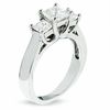 Thumbnail Image 3 of Celebration Lux® 1-1/2 CT. T.W. Princess-Cut Certified Diamond Three Stone Ring in 18K White Gold (I/SI2)