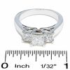 Thumbnail Image 4 of Celebration Lux® 1-1/2 CT. T.W. Princess-Cut Certified Diamond Three Stone Ring in 18K White Gold (I/SI2)