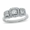 Thumbnail Image 1 of Celebration Lux® 1-1/4 CT. T.W. Princess-Cut Certified Diamond Three Stone Ring in 18K White Gold (I/SI2)