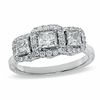 Thumbnail Image 0 of Celebration Lux® 1-1/4 CT. T.W. Princess-Cut Diamond Three Stone Ring in 18K White Gold (I/SI2)