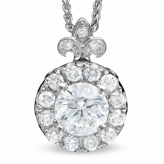 Celebration LuxÂ® 3/4 CT. T.w. Certified Diamond Framed Pendant in 18K White Gold (H-I/Si1-Si2)