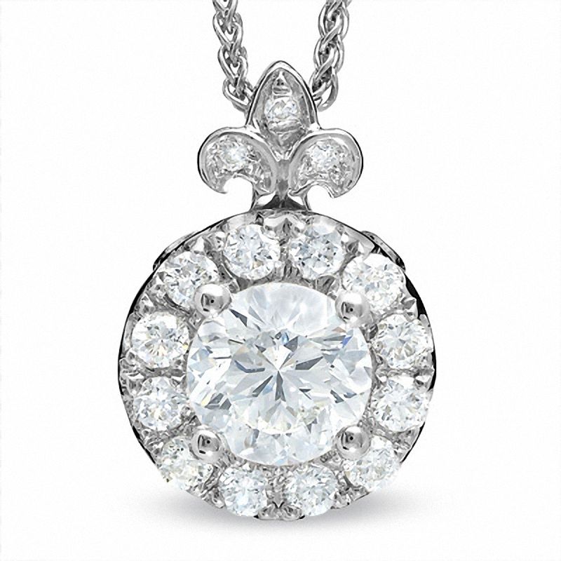 Main Image 1 of Celebration Lux® 3/4 CT. T.W. Certified Diamond Framed Pendant in 18K White Gold (H-I/SI1-SI2)