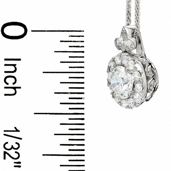 Celebration LuxÂ® 3/4 CT. T.w. Certified Diamond Framed Pendant in 18K White Gold (H-I/Si1-Si2)