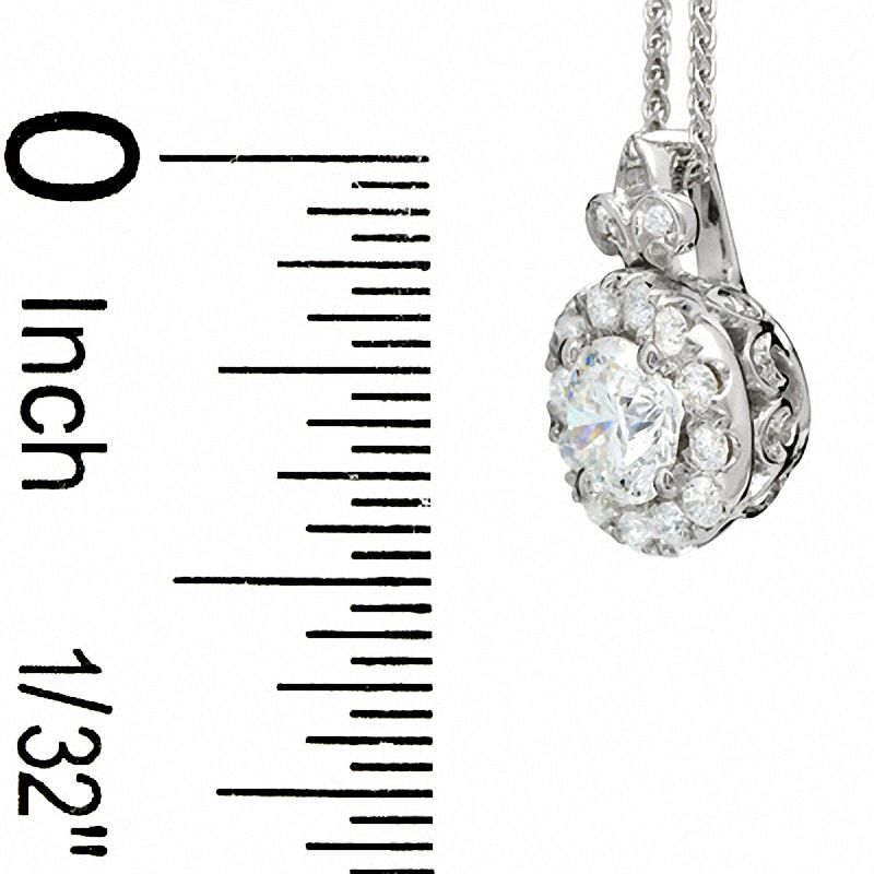 Main Image 2 of Celebration Lux® 3/4 CT. T.W. Certified Diamond Framed Pendant in 18K White Gold (H-I/SI1-SI2)