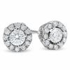 Thumbnail Image 0 of Celebration Lux® 1 CT. T.W. Diamond Framed Stud Earrings in 18K White Gold (I/SI2)