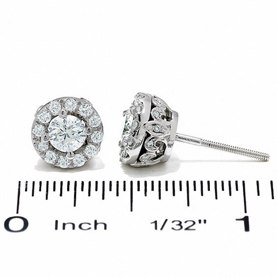 Celebration LuxÂ® 1 CT. T.w. Certified Diamond Framed Stud Earrings in 18K White Gold (I/Si2)