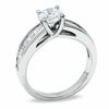Thumbnail Image 1 of 1-1/2 CT. T.W. Round Diamond Engagement Ring in 14K White Gold with Baguette Sidestones