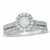 Thumbnail Image 0 of Celebration Lux® 1 CT. T.W. Diamond Framed Bridal Set in 18K White Gold (I/SI2)