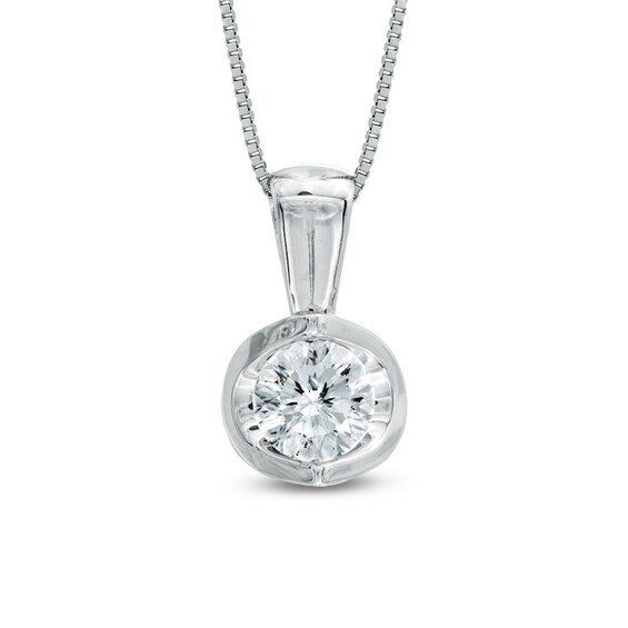 Celebration LuxÂ® 1/2 CT. Certified Diamond Solitaire Pendant in 14K White Gold (I/Si2)