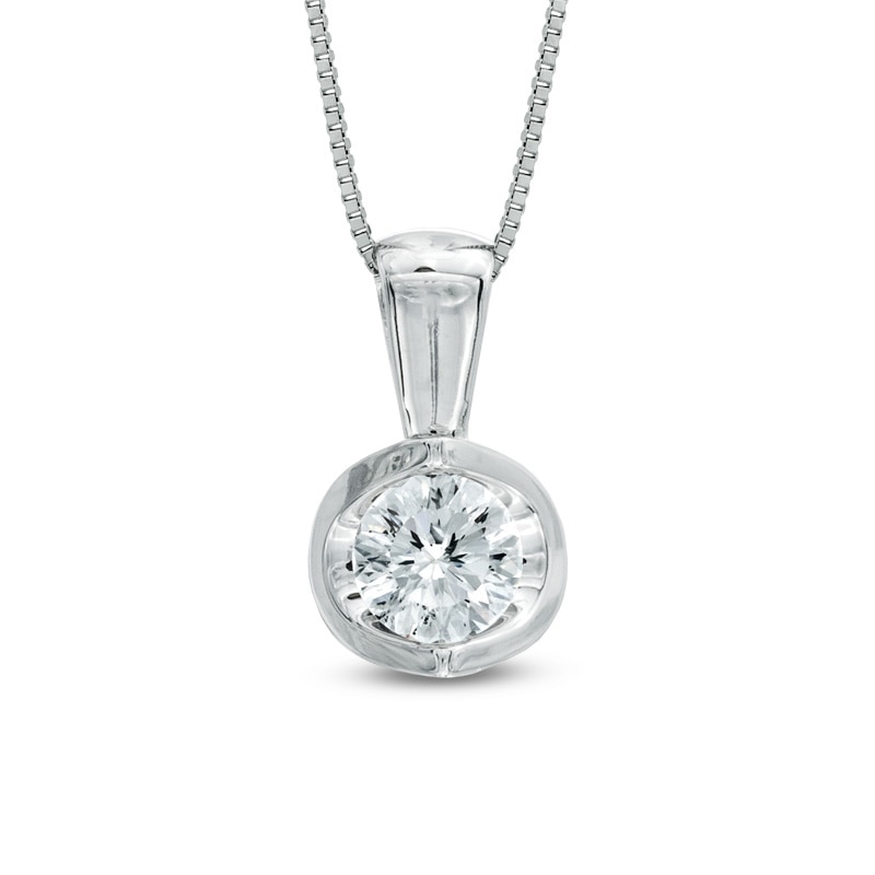 Main Image 1 of Celebration Lux® 1/2 CT. Certified Diamond Solitaire Pendant in 14K White Gold (I/SI2)