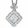 Thumbnail Image 1 of Celebration Lux® 3/4 CT. T.W. Princess-Cut Certified Diamond Framed Pendant in 18K White Gold (I/SI2)