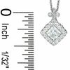 Thumbnail Image 2 of Celebration Lux® 3/4 CT. T.W. Princess-Cut Certified Diamond Framed Pendant in 18K White Gold (I/SI2)