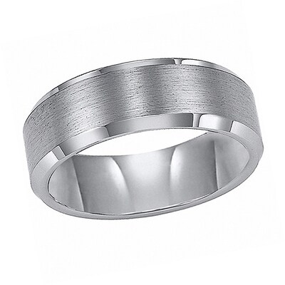 Mens 8mm Beveled Edge Wedding Band Yellow Gold Ion Plated Flat Brushed Center Design High Polished Comfort Fit Tungsten Carbide Anniversary Ring 