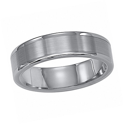 Men's 6mm Wide Tungsten Carbide Band Comfort Fit Ring Geometric Design TCR024