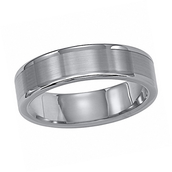 Tungsten Carbide Fancy Faceted Comfort Fit Half-Round Band Ring 