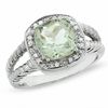 Thumbnail Image 1 of Cushion-Cut Green Quartz in Sterling Silver with Diamond Accents
