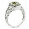 Thumbnail Image 1 of Cushion-Cut Green Quartz in Sterling Silver with Diamond Accents