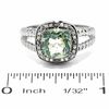 Thumbnail Image 3 of Cushion-Cut Green Quartz in Sterling Silver with Diamond Accents