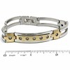 Thumbnail Image 2 of Men's 1/5 CT. T.W. Diamond Bracelet in 10K Gold and Stainless Steel