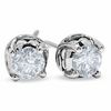 Thumbnail Image 1 of 2 CT. T.W. Diamond Solitaire Twist Stud Earrings in 14K White Gold