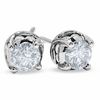 Thumbnail Image 0 of 2 CT. T.W. Diamond Solitaire Twist Stud Earrings in 14K White Gold