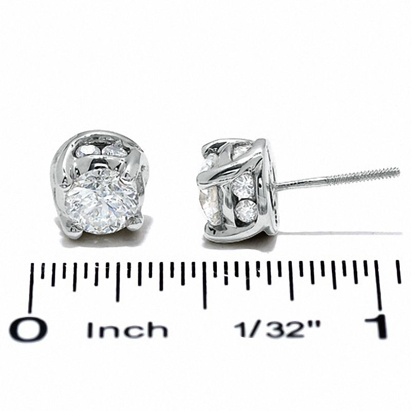 Main Image 2 of 2 CT. T.W. Diamond Solitaire Twist Stud Earrings in 14K White Gold