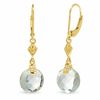Thumbnail Image 1 of Faceted Green Quartz Earrings in 10K Gold with Diamond Accents
