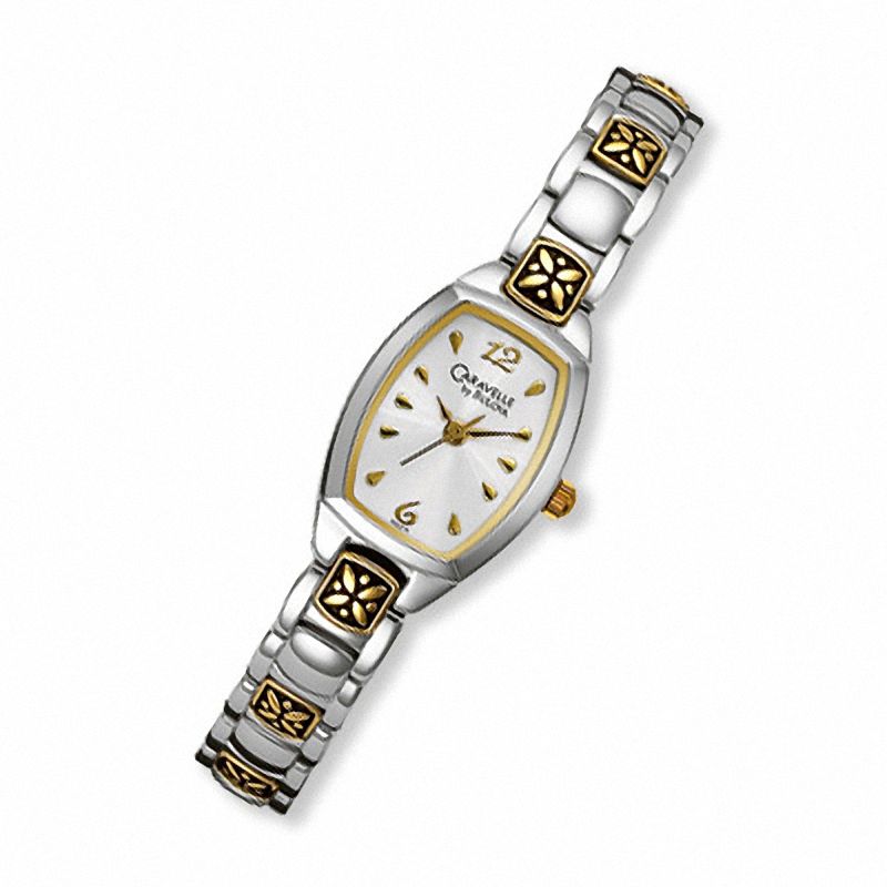 Main Image 1 of Ladies' Caravelle Two-Tone Watch with Tonneau White Dial (Model: 45L010)