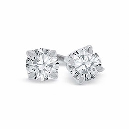 1/2 CT. T.W. Certified Diamond Solitaire Four-Prong Stud Earrings in Platinum (I/SI2)