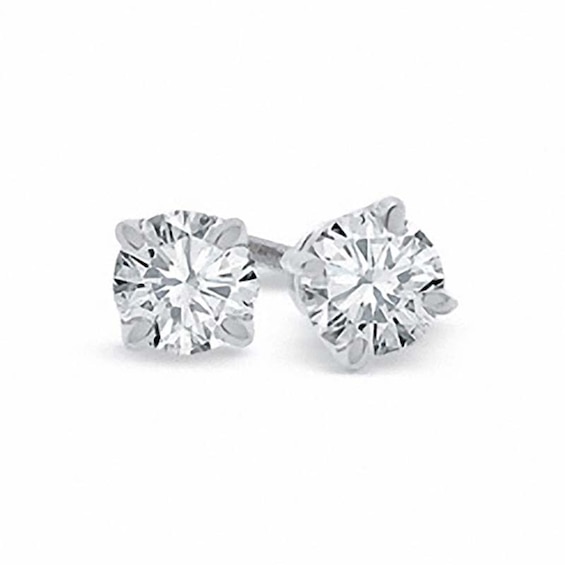 1/2 CT. T.w. Certified Diamond Solitaire Four-Prong Stud Earrings in Platinum (I/Si2)