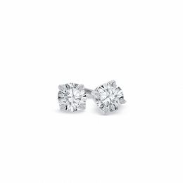 1/2 CT. T.W. Certified Diamond Solitaire Stud Earrings in 18K White Gold (I/SI2)