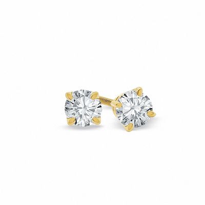 14k Yellow Gold Pear Diamond Simulated Cubic Zirconia Stud Earrings V-End Prong 3/4cttw,Excellent Quality