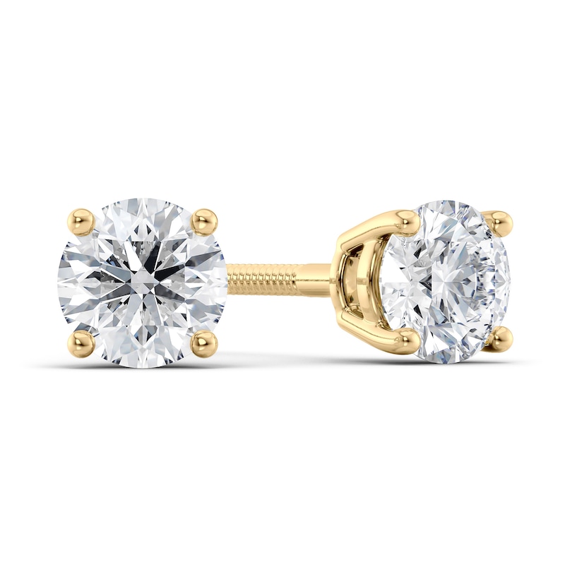 Main Image 1 of 3/4 CT. T.W. Certified Diamond Solitaire Stud Earrings in 18K Gold (I/VS2)