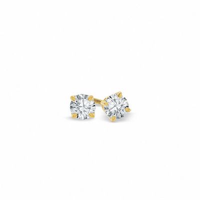 1 4 Ct T W Certified Diamond Solitaire Stud Earrings In 18k Gold