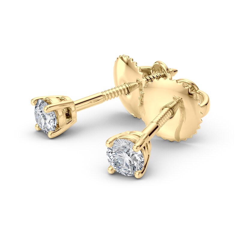Main Image 2 of 1/4 CT. T.W. Certified Diamond Solitaire Stud Earrings in 18K Gold (I/VS2)
