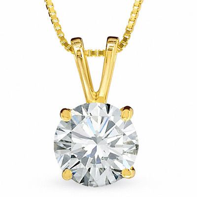 1 CT. Certified Diamond Solitaire Pendant in 18K Gold (I/SI2) | Zales