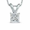 Thumbnail Image 0 of 1/2 CT. Certified Princess-Cut Diamond Solitaire Pendant in Platinum (I/SI2)