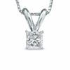 Thumbnail Image 0 of 1/4 CT. Certified Princess-Cut Diamond Solitaire Pendant in 18K White Gold (I/SI2)