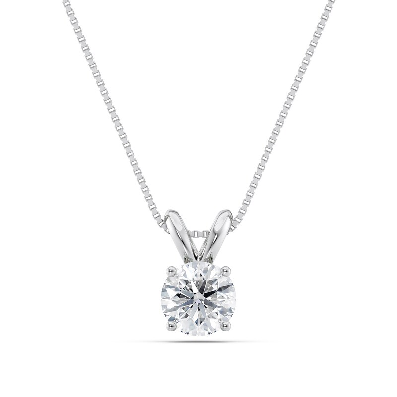 1 CT. Certified Diamond Solitaire Pendant in 18K White Gold (I/VS2)