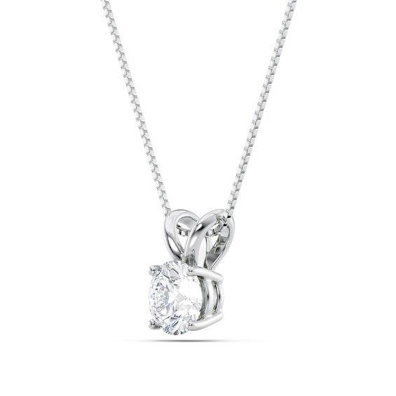 1 CT. Certified Diamond Solitaire Pendant in 18K White Gold (I/Vs2)