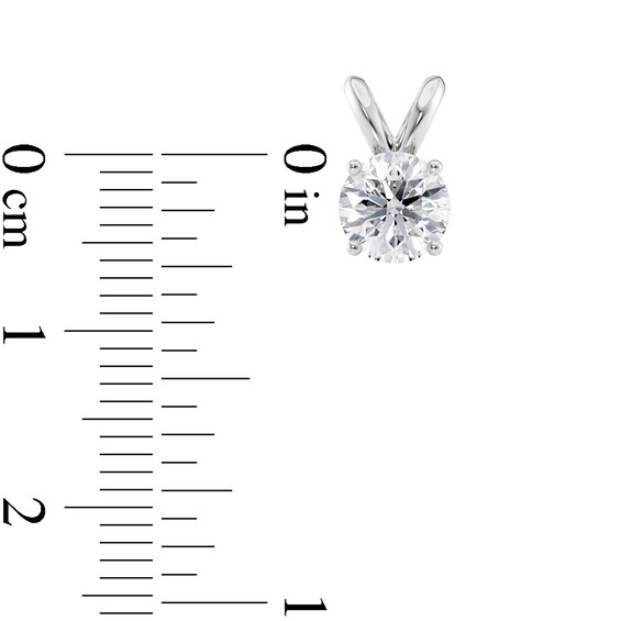 1 CT. Certified Diamond Solitaire Pendant in 18K White Gold (I/Vs2)
