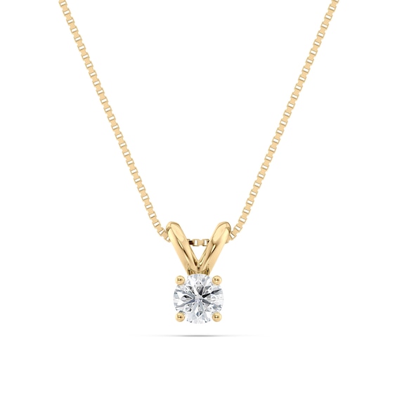 1/4 CT. Certified Diamond Solitaire Pendant in 18K Gold (I/Vs2)