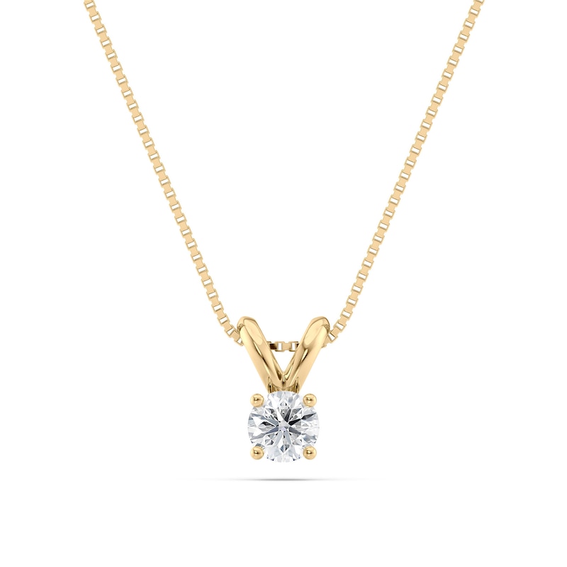 1/4 CT. Certified Diamond Solitaire Pendant in 18K Gold (I/VS2)