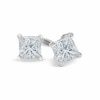 Thumbnail Image 0 of 1/2 CT. T.W. Certified Princess-Cut Diamond Solitaire Stud Earrings in Platinum (I/SI2)