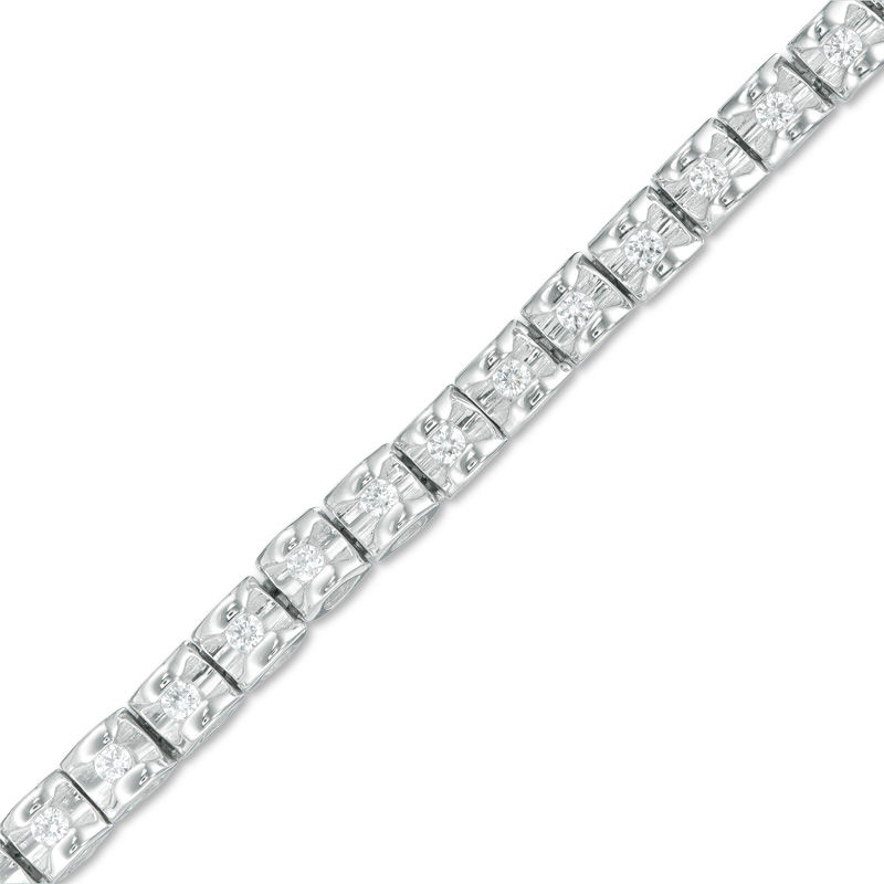 3/4 CT. T.W. Diamond Tennis Bracelet in 14K White Gold (J/I2)